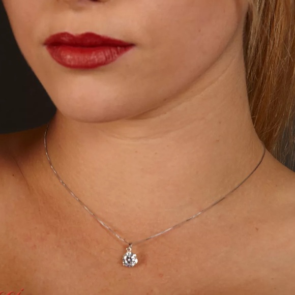 1.8CT Round Martini Pendant 14K Gold - Picture 4 of 6